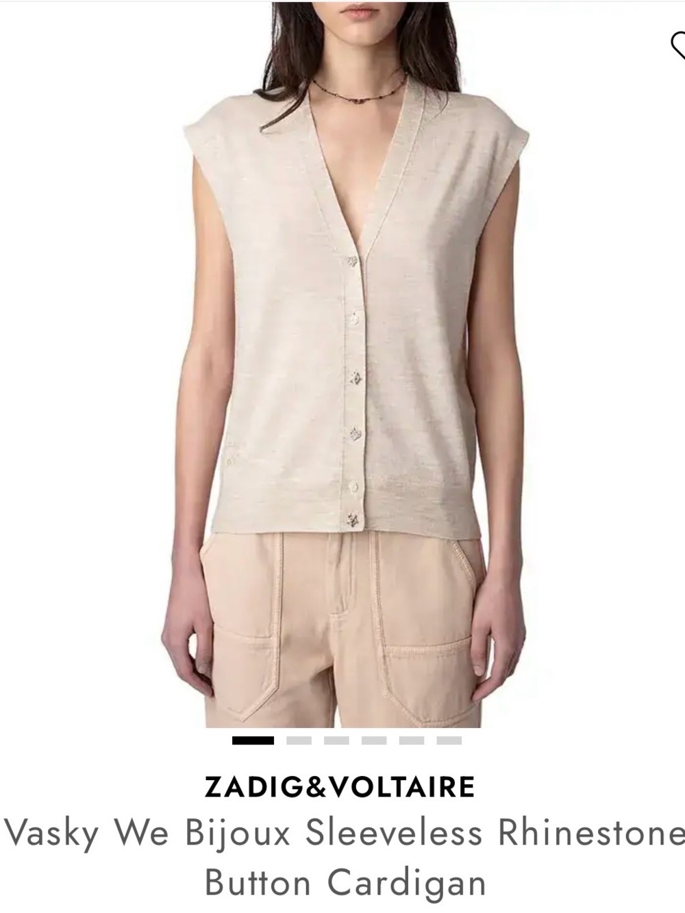 Zadig & Voltaire Vasky We Bijou rhinestone sleeveless cardigan Small